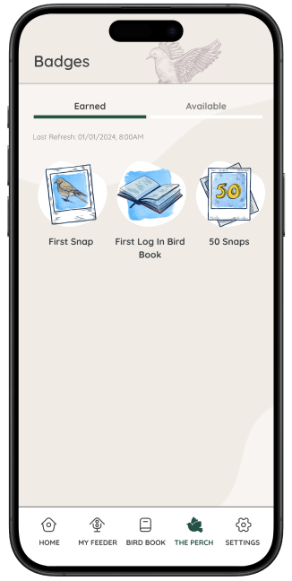 Earn badges with your FeatherSnap App